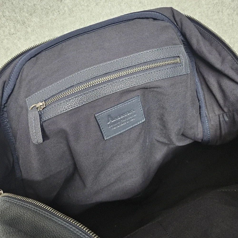 Anderson's Blue Duffle Shoulder Bag Weekender Travel Calf Leather Italy